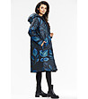 Дълго дамско яке в черно и синьо с две лица Ellen-2 снимка
