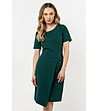 Тъмнозелена рокля с къс ръкав Anna-0 снимка