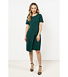 Тъмнозелена рокля с къс ръкав Anna-3 снимка