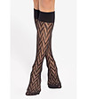Фигурални 3/4 чорапи в черно 20 DEN Trendy Line 14 -1 снимка