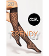 Фигурални 3/4 чорапи в черно 20 DEN Trendy Line 14 -4 снимка