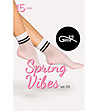 Бели къси дамски чорапи с черни кантове  Spring Vibes 15 DEN-4 снимка