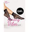 Къси черни чорапи с леопардови шарки Spring Vibes 02 15 DEN-3 снимка