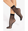 Къси черни фигурални дамски чорапи Trendy Line 18 20 DEN-0 снимка