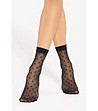 Къси черни фигурални дамски чорапи Trendy Line 18 20 DEN-1 снимка