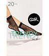 Къси черни фигурални дамски чорапи Trendy Line 18 20 DEN-4 снимка