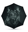 Автоматичен, ветроустойчив чадър с принт Black dog-2 снимка