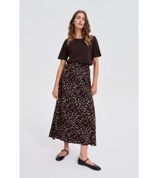 Дамска кафява памучна тениска снимка