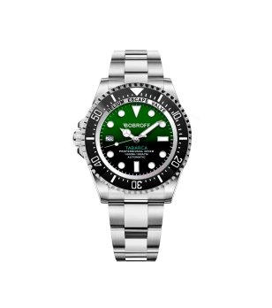 Сребрист мъжки часовник със зелен циферблат Tabarca снимка