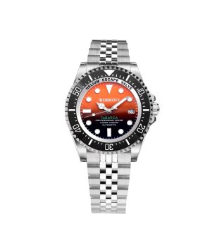 Автоматичен мъжки часовник в сребристо, черно и оранжево Tabarca снимка