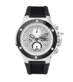 Мъжки часовник хронограф в сребристо и черно снимка