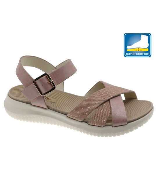 Дамски розови сандали с каишки снимка