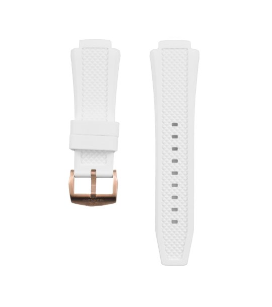 Бяла силиконова каишка за дамски часовник снимка
