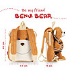 Детска плюшена раница с две лица Benji Bear-4 снимка