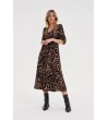 Кафява рокля с черен принт-0 снимка