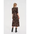 Кафява рокля с черен принт-1 снимка