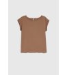 Памучна дамска кафява тениска-0 снимка