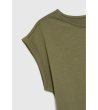 Дамска памучна тениска в цвят маслина-4 снимка