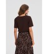 Дамска кафява памучна тениска-1 снимка