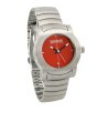 Дамски сребрист часовник с червен цифетблат-0 снимка