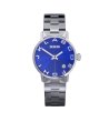 Унисекс сребрист часовник със син циферблат-0 снимка