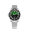 Автоматичен сребрист мъжки часовник със зелен циферблат Tabarca-0 снимка