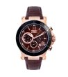 Аналогов часовник  хронограф в розовозлатисто с кафява кожена каишка-0 снимка
