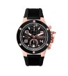 Мъжки часовник хронограф в черно и розовозлатисто-0 снимка