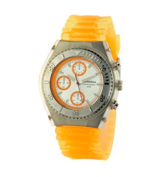 Аналогов часовник хронограф с оранжева каишка снимка