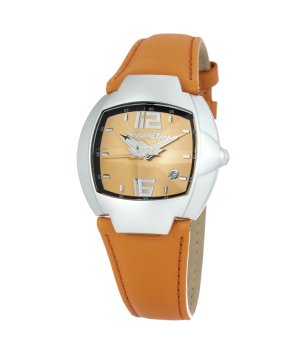 Мъжки кварцов часовник в сребристо и оранжево снимка