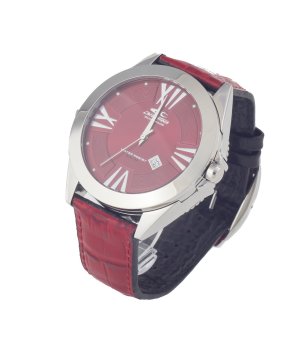 Мъжки аналогов часовник в бордо и сребристо снимка