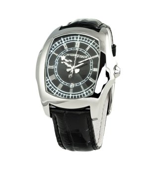 Класически мъжки часовник в черно и сребристо снимка