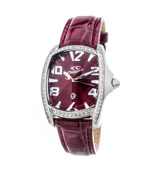 Унисекс часовник във виолетово и сребристо с камъчета снимка