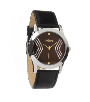 Унисекс кварцов часовник в сребристо и кафяво снимка