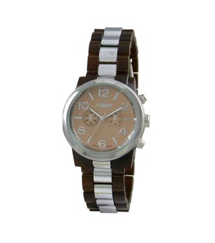 Кварцов унисекс часовник в сребристо и тъмнокафяво снимка