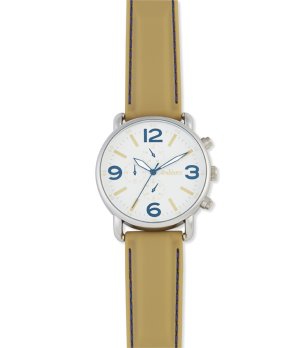 Мъжки аналогов часовник с бежова кожена каишка снимка