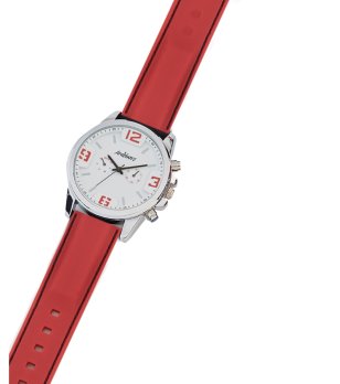 Аналогов часовник с червена каишка снимка