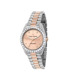 Дамски аналогов часовник в сребристо и розовозлатисто  снимка