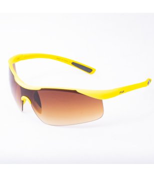 Спортни слънчеви очила с жълта полурамка снимка