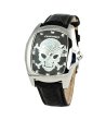 Мъжки часовник в черно и сребристо с череп-0 снимка