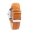 Кварцов часовник с кожена каишка в цвят охра-1 снимка