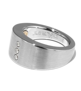 Дамски сребрист пръстен с три камъка снимка