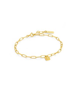 Гривна златиста гривна с катинарче снимка