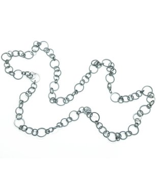 Дамска верижка с кръгове в цвят графит снимка