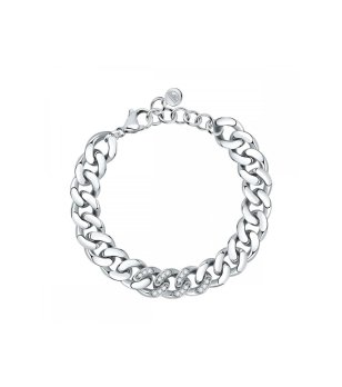 Дамска сребриста гривна с кристали снимка