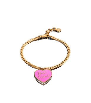 Златиста гривна с висулка розово сърце Best friends снимка