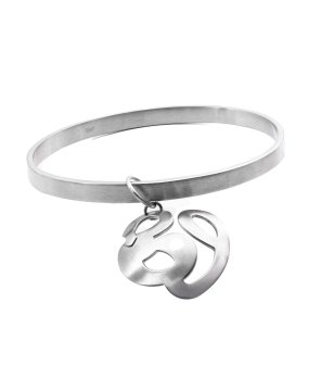 Сребриста дамска гривна с висулка Дракон снимка