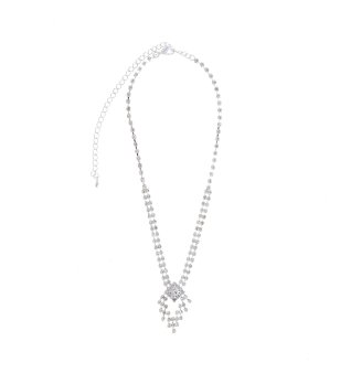 Дамско сребристо колие с висулка снимка