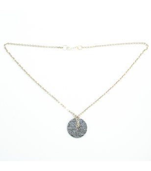 Златисто дамско колеи с кръгла висулка снимка