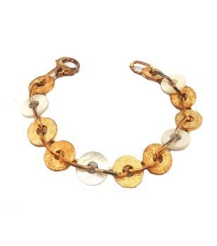 Дамска златиста гривна с кръгове снимка